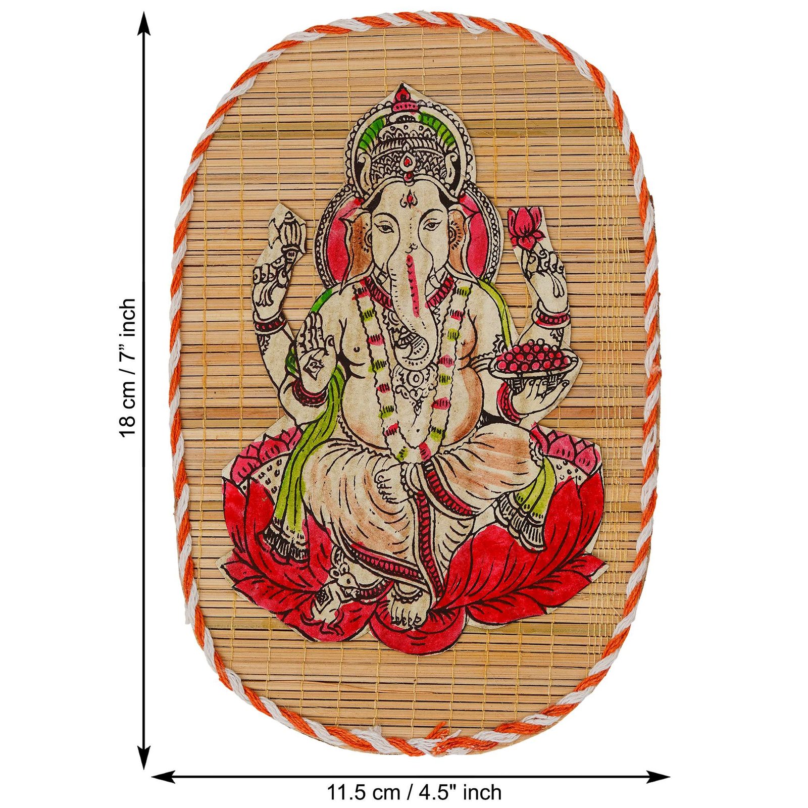 Bamboo Hand Crafted Wall Hangings Of The Trio Of Ganesh Ji, Laxmi Ji And Sarwasti Ji Painting For Home D?cor - Image 3