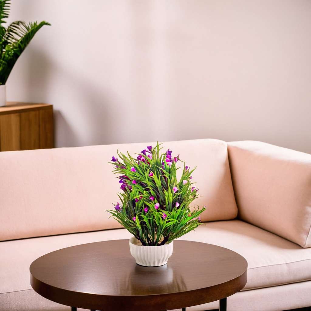 Artificial Plants with Pot Showcase Decoration Plants Green Flowers | Fake Plant | Artificial Plants for Home Decor Office Gifting Plants Decorative Potted Plants (RV-AP11) - Image 3